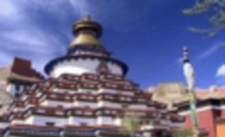 Sakyamuni Thangka displayed at Tibet Tsurphu Monastery 