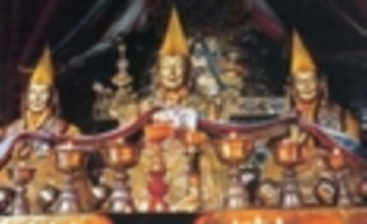 Grand Buddha portrait unfolded in Gandan Temple, Lhasa