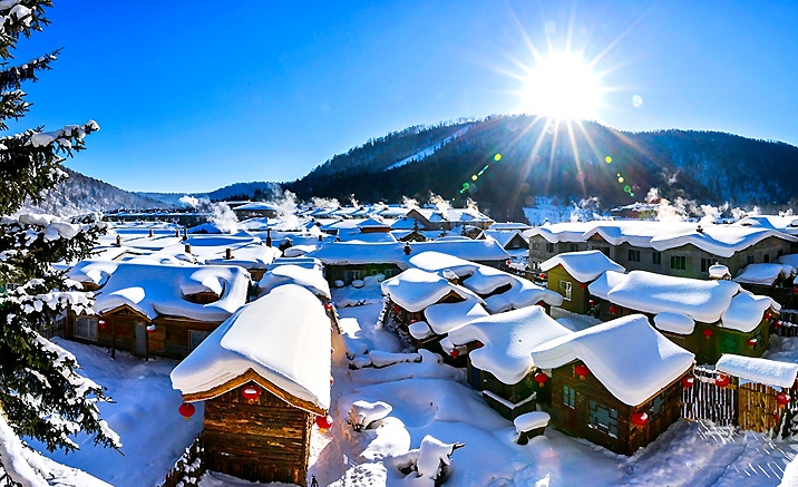 Le village de neige - un monde féérique du nore de la Chine